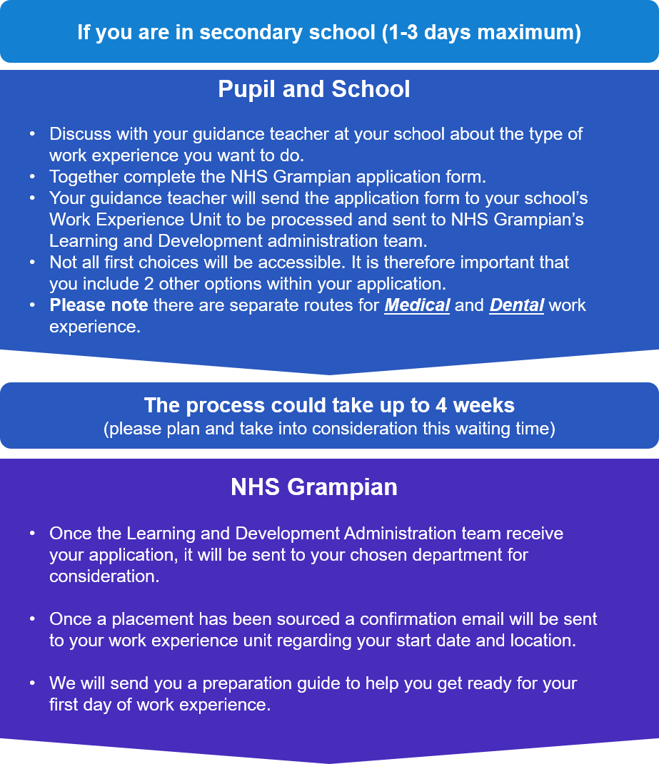 Application process for school pupils to work experience